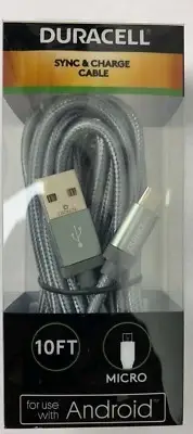 NEW Duracell Sync & Charge Cable,Micro USB, 10ft (MODEL LE2135)-FREE SHIPPING!!