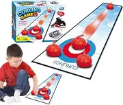 Curling Game - Table Bowling Game, Portable Team Board Games, Educational Fun Curling Bowling And Golf Activity With Mat, Indoor Games For Children, Parents, Travel