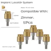 5Pcs Implant For Zimmer Overdenture Locat0r Abutments AH=3.0mm，Diameter 4.5mm