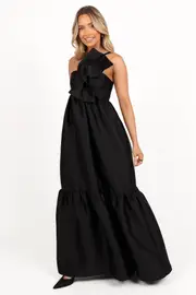 [PUP3] Betina Bow Front Maxi Dress - Black XS black
