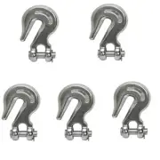 Stainless Steel 316 Clevis Grab Hook Towing Shackle 2,500 lbs 5 Pc 3/8''