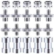 20 Pcs 1/4" & 3/8" Converter Threaded Screws Adapter Mount Set for Camera Tripod