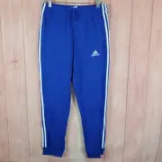 Adidas Joggers Pants Men Sz Medium Blue Regular Fit Tapered Leg Drawstring Waist
