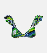 [Pucci] Pucci Printed ruffled bikini top AU 12 multicoloured