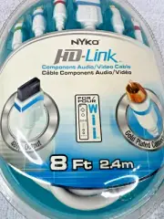 NYKO HD LINK For Nintendo Wii Component Audio Video Cable 8 ft Gold Plated NEW!