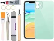 Yuntunele Back Covers Glass Replacement for iPhone 11 All Carriers with Professional Tool Set (Green)