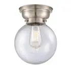 Innovations 204-8 Large Beacon 1-Lt Flush Mount, BS NKL/Seed - 623-1F-SN-G204-8