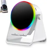 4-in-1 360° Rotating Bluetooth Speaker Stand, 2025 New Cell Phone Stand with Wireless Bluetooth Induction Speaker, Anti-Slip Base Hd Surround Sound, Induction Connection (White)