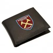 West Ham United FC West Ham FC Mens Official Leather Wallet With Embroidered Football Crest Black One Size