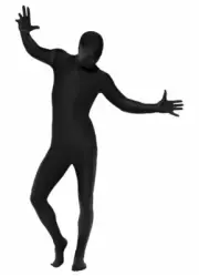 Black Second Skin Morph Suit All In One Morphsuit Bucks Halloween Lycra Costume