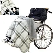 [SUOYUANJIE] Wheelchair Blanket Winter Wheelchair Blanket for Adults, Plaid Poncho Shawl Wearable Blanket Wheelchair Warmer Cover Portable Warm Blanket Warm