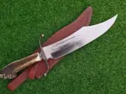 EC Stage Horn Antique Bowie Knife 19 Custom Handmade Bowie Knife D2 Steel Blade,