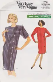 VERY EASY VOGUE #7711 MISSES Petite Dresses WOMANS Sewing Pattern Sz: 14-18