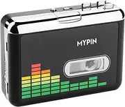 USB Cassette to MP3 Converter, Portable Walkman Cassette Audio Music Player Tape-to-MP3 Converter with Earphones, Volume Control, No PC Required (Black)