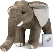 [ICE KING BEAR] Sound Elephant Stuffed Animals Plush Toy 14 Inches (Trumpeting)
