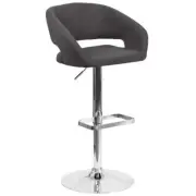 Flash Furniture Fabric Adjustable Bar Stool in Black