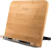 Large Size Bamboo Reading Rest Cookbook Cook Book Holder Stand Bookrest Foldable