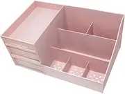Cosmetic Makeup Organizer with Drawers Bathroom Skincare Storage Box Holder Case, Durable Bathroom Holder Case, Available in White, Pink, Blue, Khaki