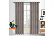 Bamboo 100% Blockout Thermal Insulated Eyelet Single Curtain Panel 220cm or 250cm Drop
