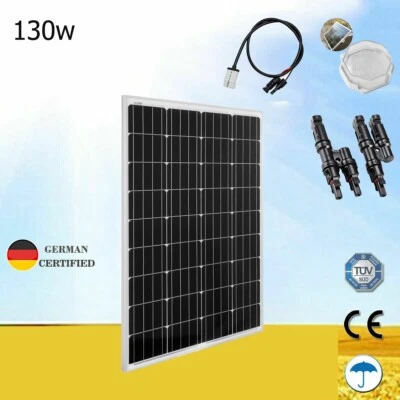 12V 130W Solar Panel Kit Mono Fixed Home Battery Charging With Anderson plug