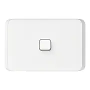 Clipsal Iconic Series Horizontal Switch, 1 Gang, 1/2 Way, 10AX, 250V, White - 3041HA-VW