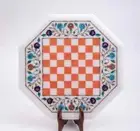 15'' Marble Octagon Chess Table Top with Inlay Art Coffee Table for Home c20