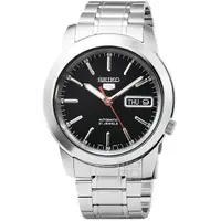 在飛比找momo購物網優惠-【SEIKO 精工】精工5號機械男錶-黑(SNKE53K1)