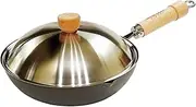 Riverlight JS1424 Kyoku Japan Iron Frying Pan Deep Fry Pan with Lid Set, 9.4 inches (24 cm), Iron Nitriding, IH Compatible, Rust Resistant, Wok, Made in Japan