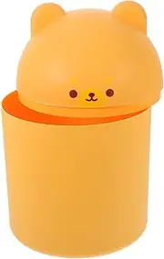 SOESFOUFU Cartoon Bear Style Desktop Trash Can Convenient Wear Resistant Garbage Bin for Bedroom Bathroom Office and Utility Room Cute Design Household Waste Container