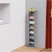 [MADSOUKY] Shoe Rack 8 Tiers DIY Narrow Stckable Free Standing Shoes Storage Tall Organizer Vertical Small Entryway Hallway Shelf