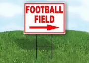 FOOTBALL FIELD RIGHT ARROW RED 18INX24IN YARD ROAD SIGN W/ STAND