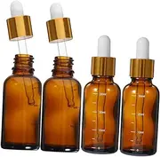HEALSOPTHY 4pcs Dropper Bottles for Essential Oils Travel-friendly Refillable Dispenser Accurate Dosing Scale Protects Oils from Light Degradation