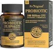 Probiotics 100 Billion CFU 35 Strains, Probiotics for Women & Men, Organic Probiotics, Lactobacillus Probiotic, Digestive & Immune Support with Enzymes, Prebiotic Fiber, Vegan Probiotic, 60 Capsules