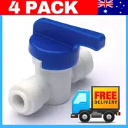 4x Quickfit 1/4 Inch Inline Fridge Water Filters Tube Cut Off Stop Valve Tap 6mm