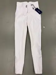 Premier Equine "Sophia" White Full Seat Breeches w Silicone Seat. Size 22