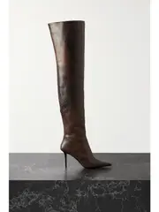 [Jimmy Choo] Jimmy Choo - + Jean Paul Gaultier 90 Printed Leather Over-the-knee Boots - Dark brown - IT37 IT 37 Brown