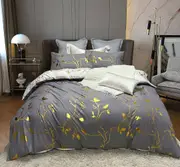 Reversible Design King Size Bed Quilt/Doona/Duvet Cover Set 461B