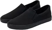 [DEARMAMY] Fashion Man Shoes Elegant Simple Loafers Breathable Canvas Shoes for Daily and Workwear Black Size 44 Eu44 Us9 .5