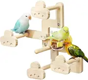 Bird Perch Stand - Bird Climbing Stand with Food Bowl | Cage Accessories Parrot Swing Toy for Lovebirds Rest Play Indoor Outdoor Home Travel Trip
