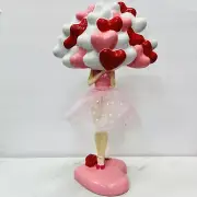 NEW Bella Lux LADY w/BOUQUET of HEART BALLOONS High Heels Red Pink Valentines