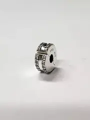 AUTHENTIC PANDORA DOUBLE LINED PAVE CLIP CHARM #798422C01