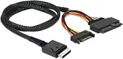 Sukiola Gen 4 Oculink SFF-8611 4I to PCIe SFF-8639 U.2 NVMe with SATA 15P Male Power Server Cable