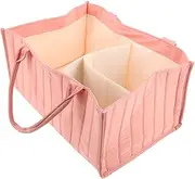 SUPVOX Diaper Bag Storage Basket Diapers Diaper Storage Organizer Organizer for Nursery Stroller Hanging Bag Dipper Bag for Bedside Storage Bag Cotton Pink