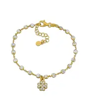 Italian Silver Clover Charm Bracelet