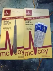 McCoy Scalpel Handle #3 & Surgical Blade #12 10 Pack - NEW