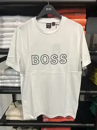 在飛比找Yahoo!奇摩拍賣優惠-HUGO BOSS/胡戈波士 男士黑標夏季舒適透氣圓領短袖T