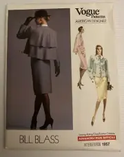 Vogue 1957 Vintage 80s Sewing Pattern Size: 10 by Bill Blass - Jacket & Skirt