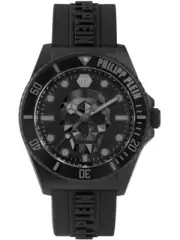 New Philipp Plein Black Mens Analogue Watch The $kull Diver PWOAA0422
