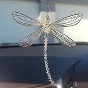 Dragonfly Dream Catcher Crystal Suncatcher Wind Chime Handmade Gift Wind Chime Ornament Wall Hanging Outdoor Decor 1515cm