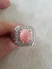 Oregon peach Opal Men's Ring, Size 12, Platinum over 925SS, 2.30 Cts, 8.41 Gram